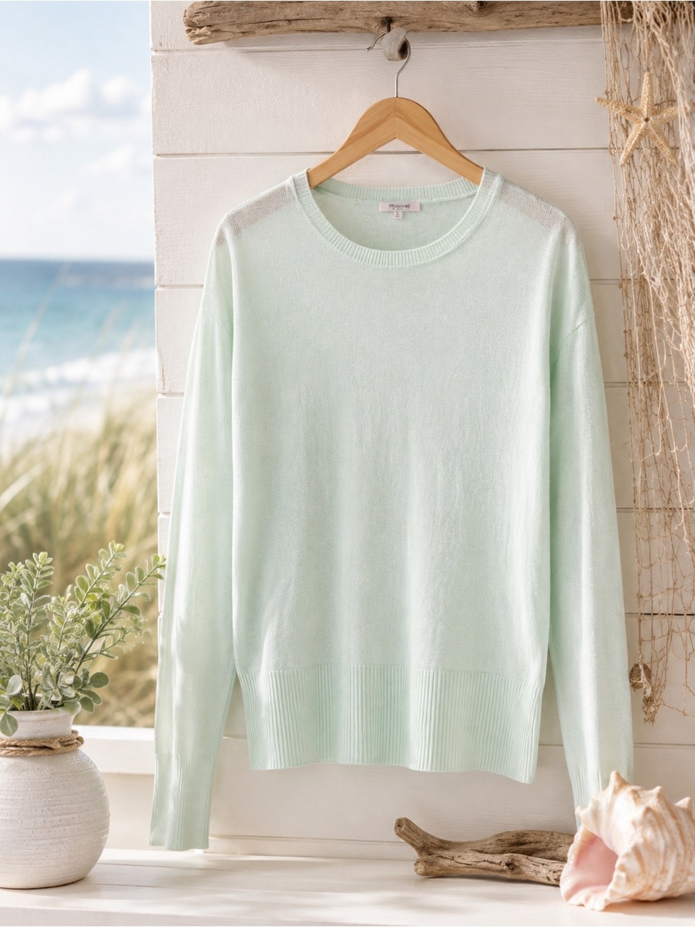 Madewell Mint Crewneck Sweater - Light Mint
